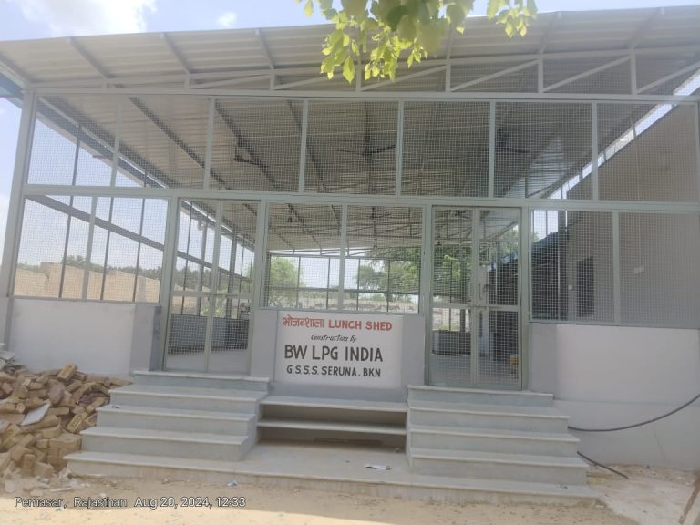 BW LPG India delivers on its promise to build dining sheds for two schools in Bikaner